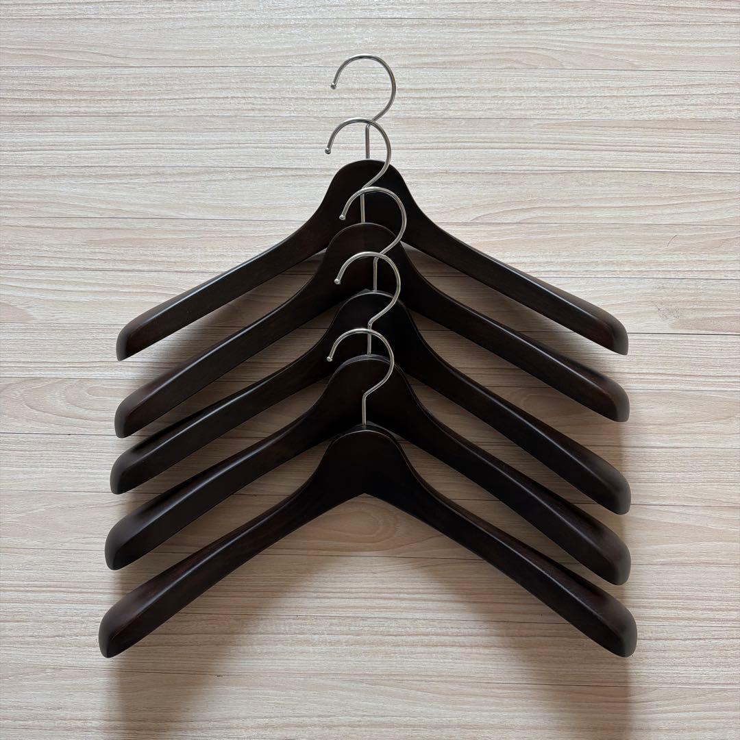 NAKATA HANGER SET-01N 木製メンズジャケットハンガー 5本組