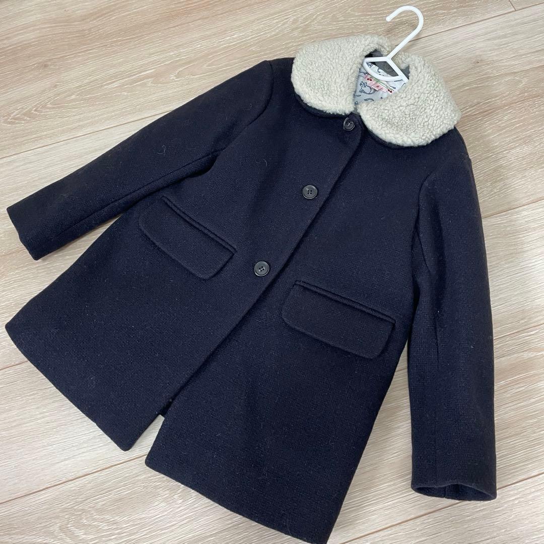 ボンポワン　2018aw ネイビーウールコート6A