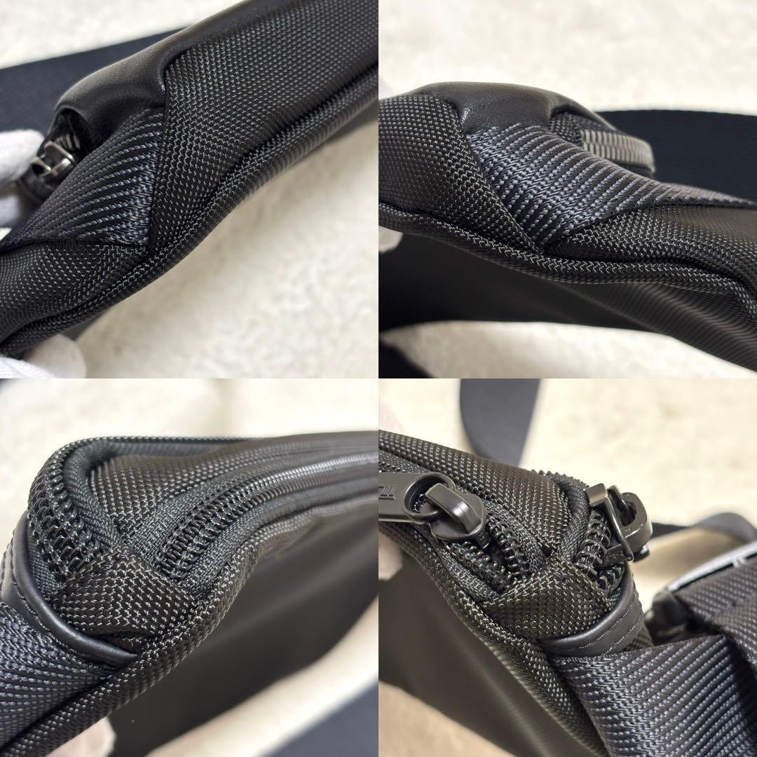 未使用級 TUMI Alpha Bravo キャンベル レザー ボディバッグ 黒