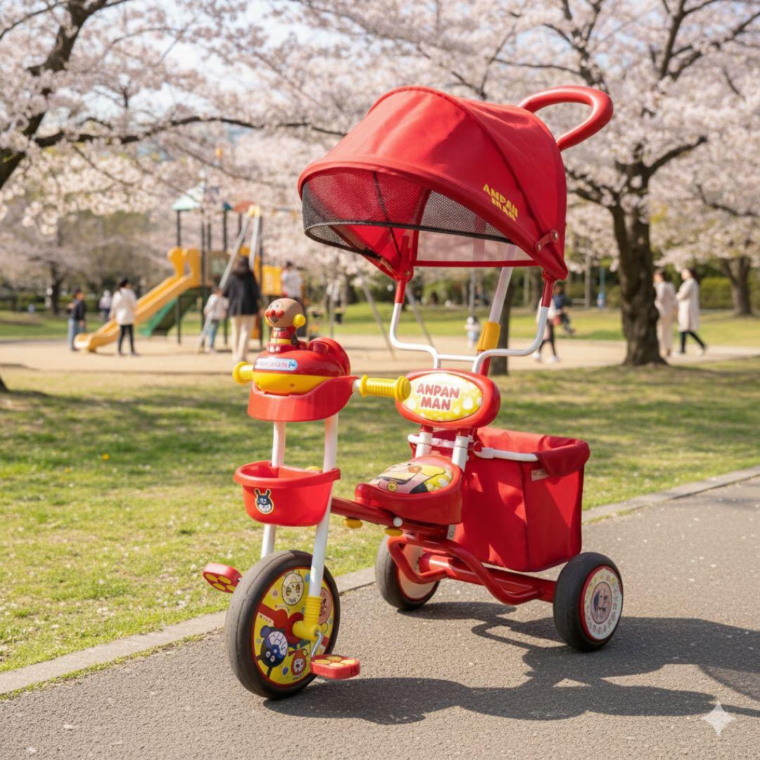 ブザー付き おでかけ三輪車 それいけ！アンパンマン デラックス 赤