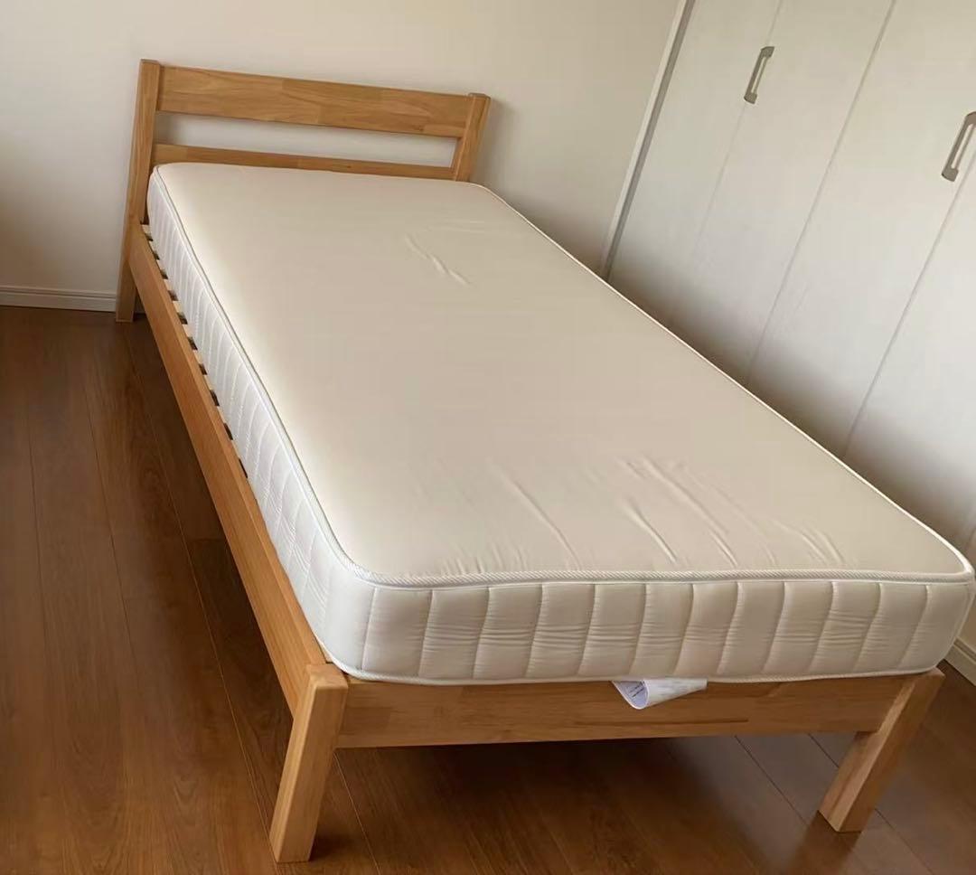 【AYAセール中】無印良品　木製シングルベッド 高密度マットレス2点セット