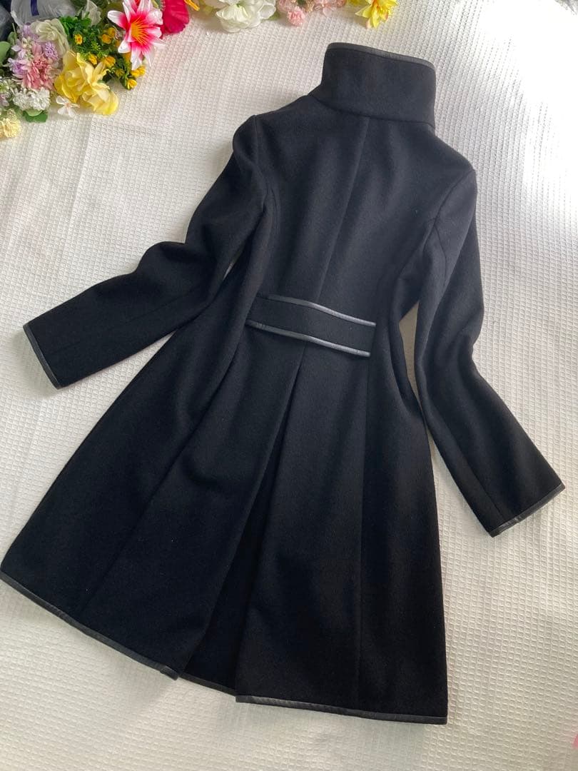 EPOCA エポカウール毛アンゴラコート美品希少ロング丈 M金ボタンポケット