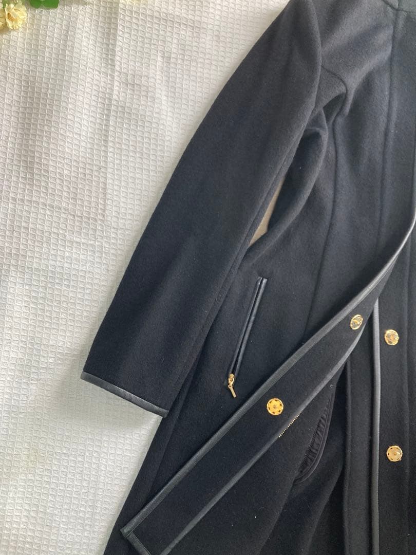 EPOCA エポカウール毛アンゴラコート美品希少ロング丈 M金ボタンポケット