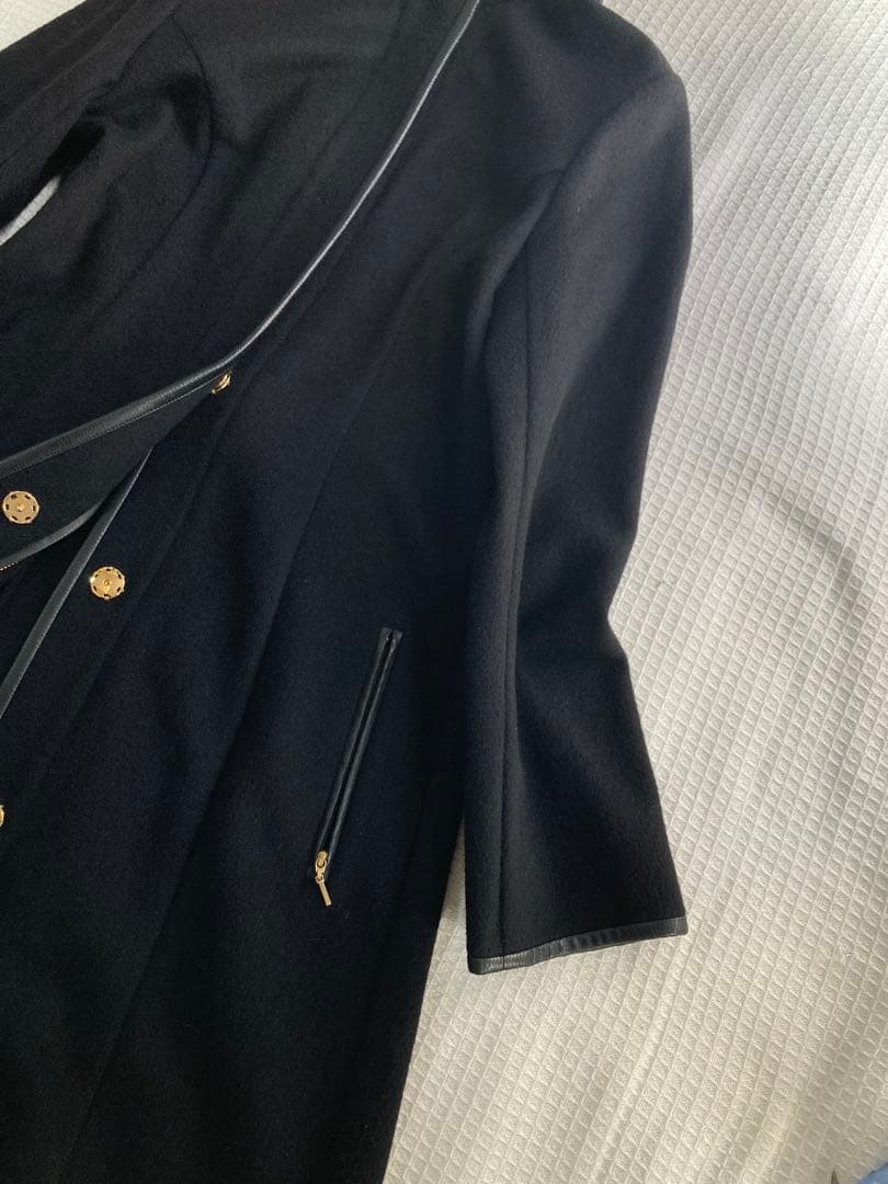 EPOCA エポカウール毛アンゴラコート美品希少ロング丈 M金ボタンポケット