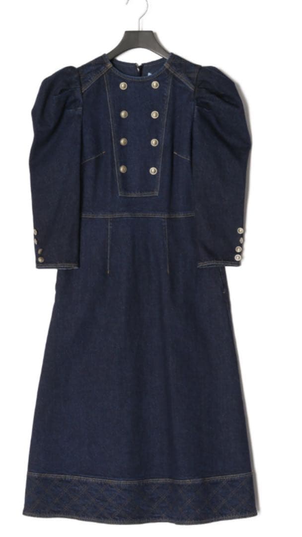 ボーダーズアットバルコニー　デニム パフスリーブ ワンピース 38新品