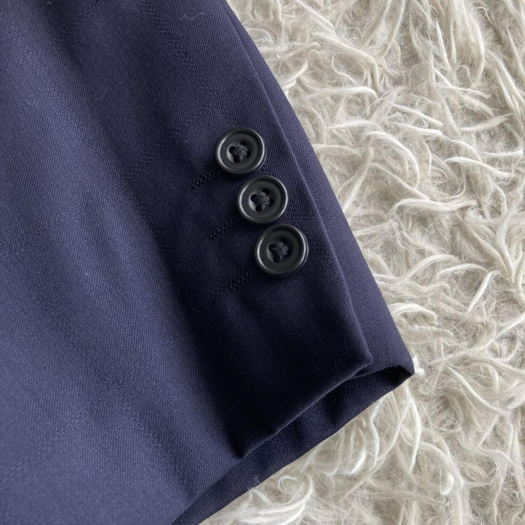 【高級オーダー３Ｌ】特大サイズ　KASHIYAMA　ネイビーセットアップスーツ