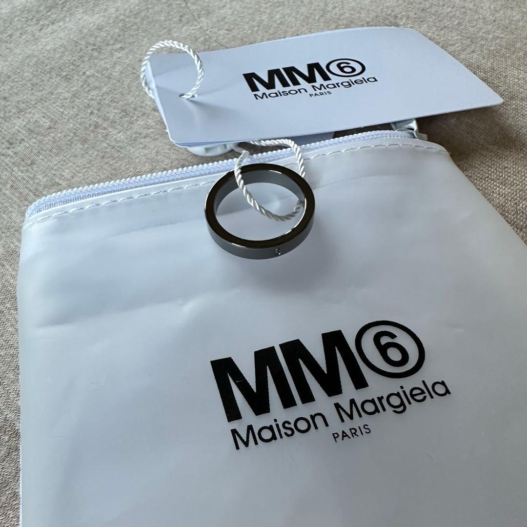 5新品 メゾン マルジェラ MM6 ナンバリング ロゴ リング ダークシルバー