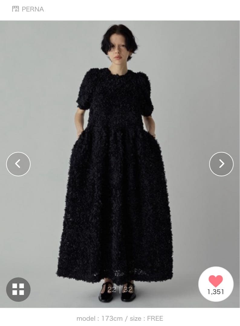 PERNA フラワーオーガンワンピース オケージョンドレス