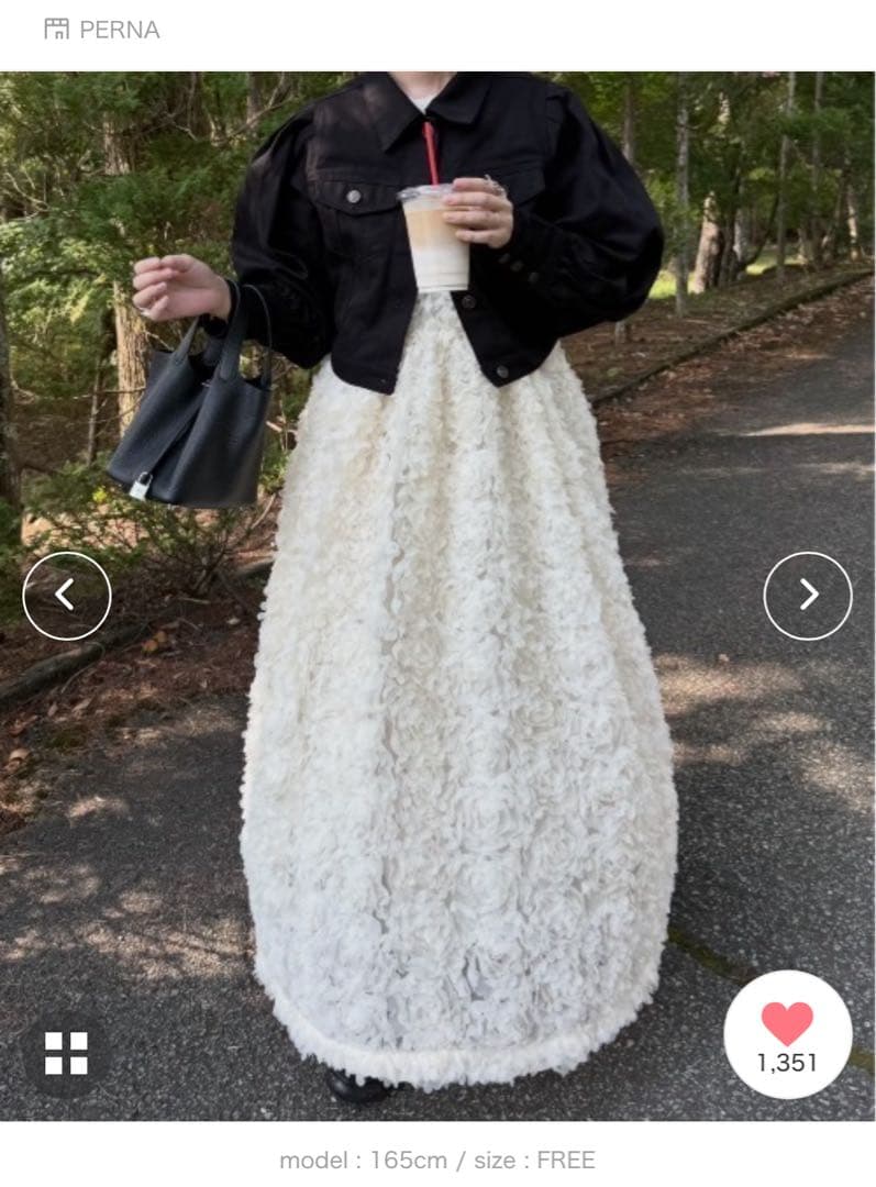 PERNA フラワーオーガンワンピース オケージョンドレス