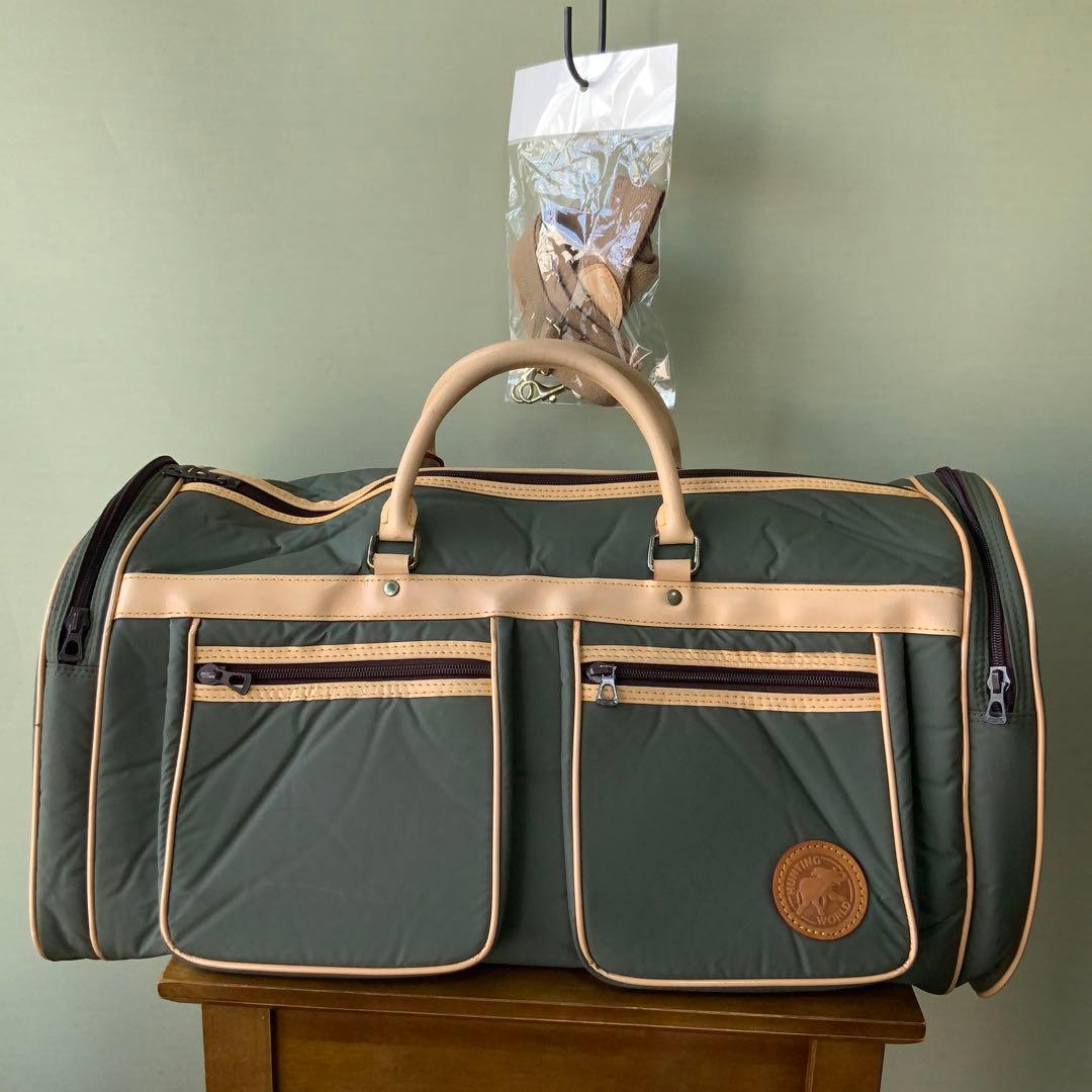 フランス製HUNTING WORLD 大型ボストンバッグ バチュークロス 美品