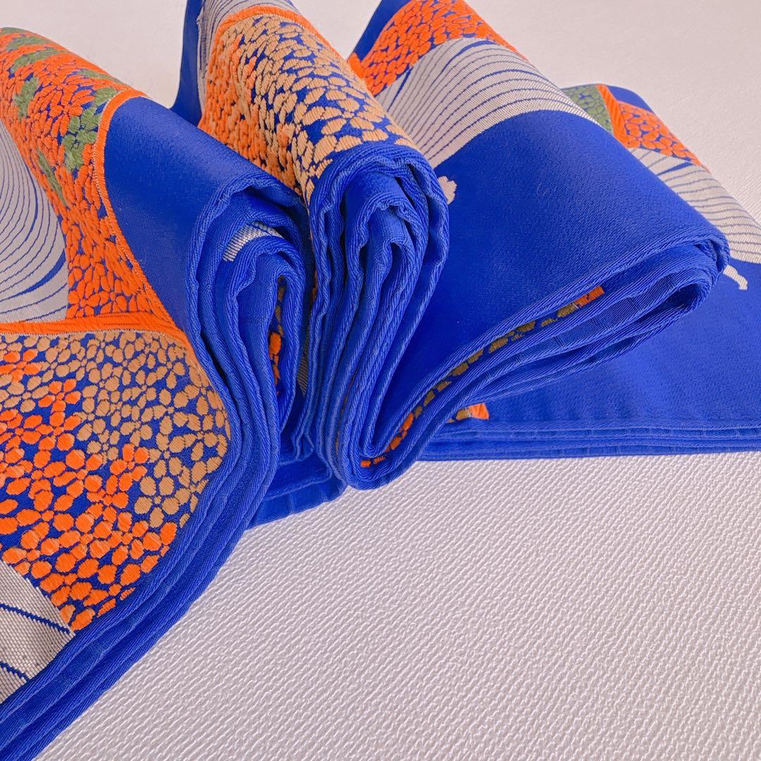 フルセット　七五三　7歳女の子　オレンジ地　桜　孔雀　52397