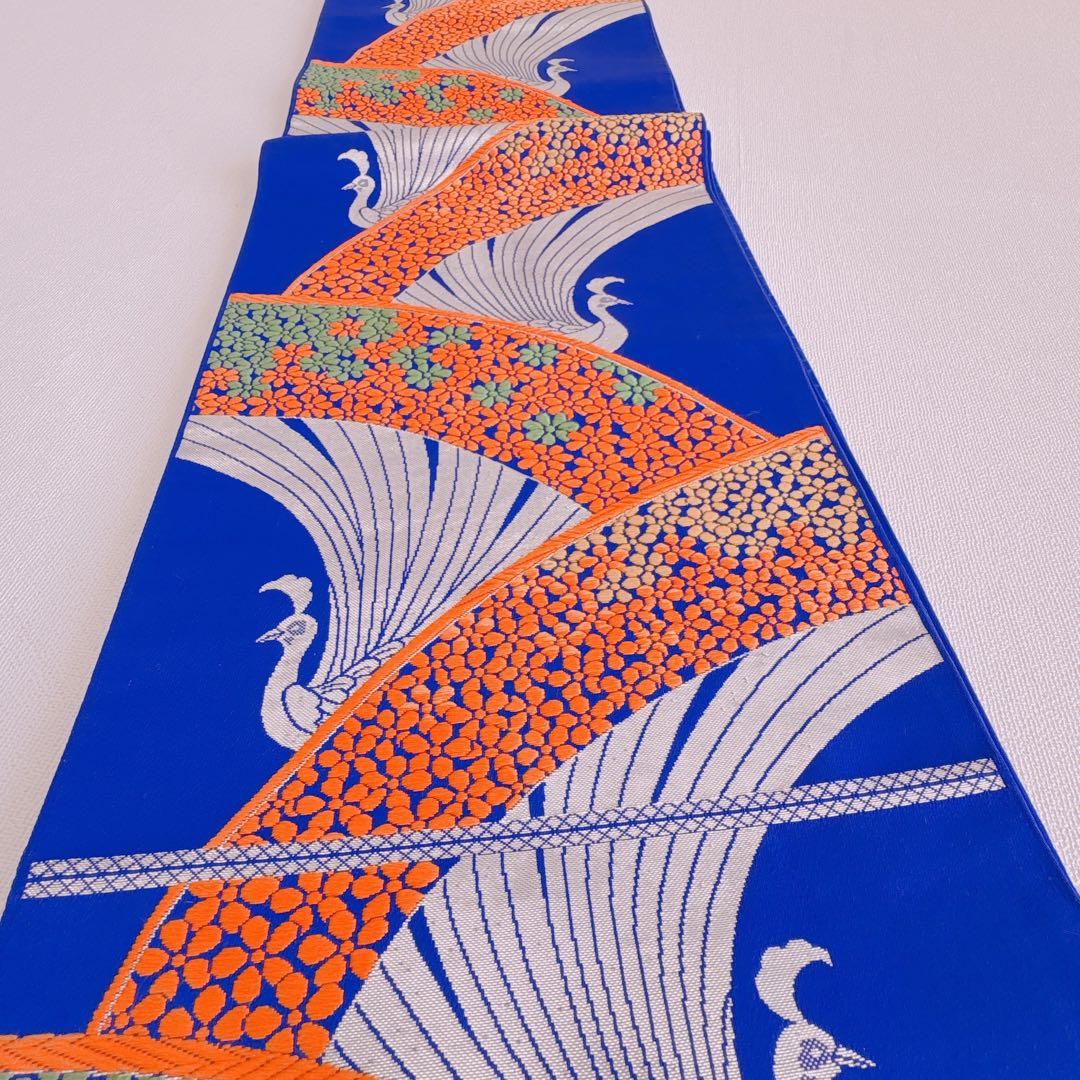 フルセット　七五三　7歳女の子　オレンジ地　桜　孔雀　52397