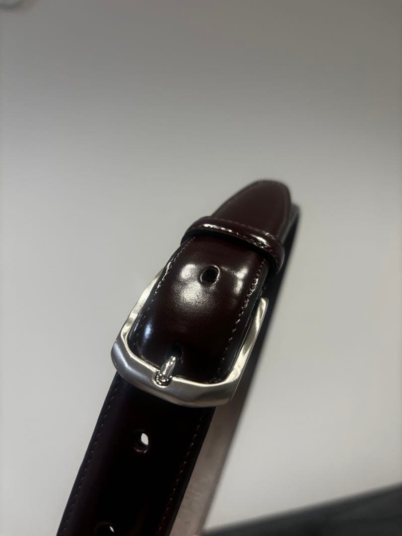 コードバン ベルト バーガンディ SHIPS