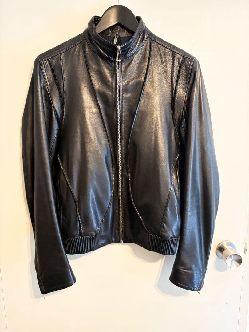 美品 Dior homme ラムレザー ライダースジャケット 46 ブラック M