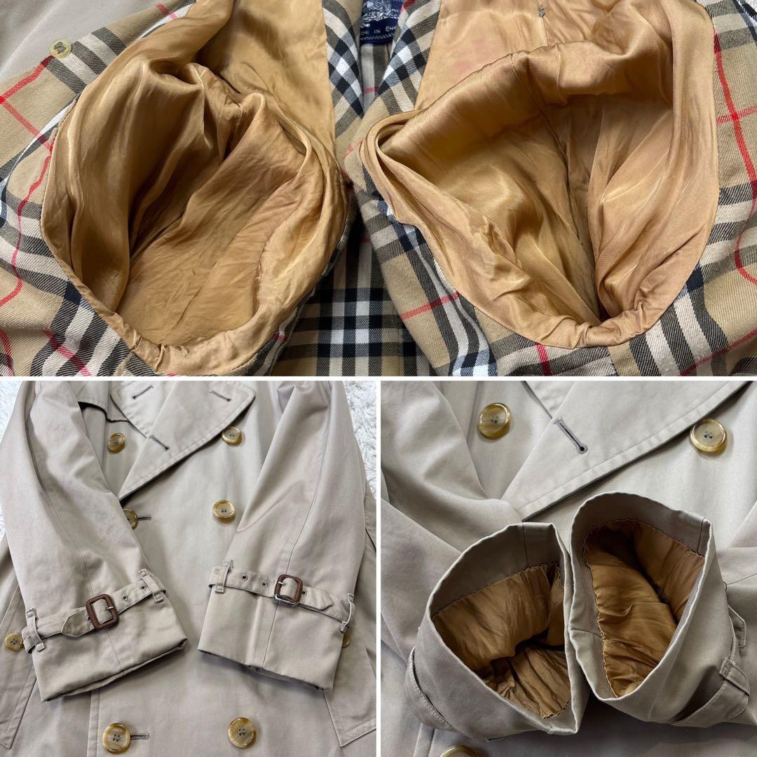 【バーバリーズ】ノバチェック　ベージュ　ロングトレンチコート　44サイズ　M