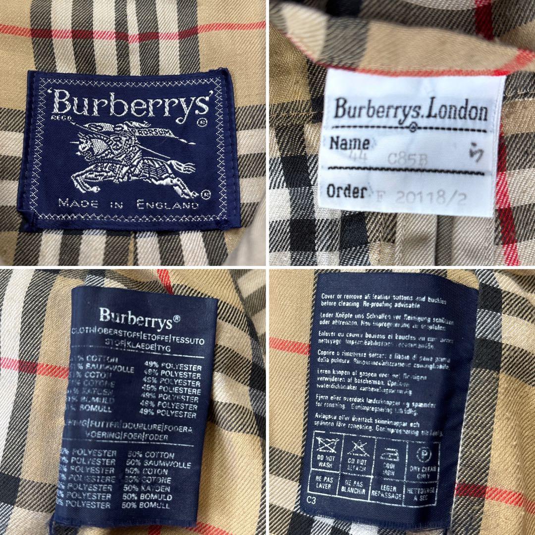 【バーバリーズ】ノバチェック　ベージュ　ロングトレンチコート　44サイズ　M