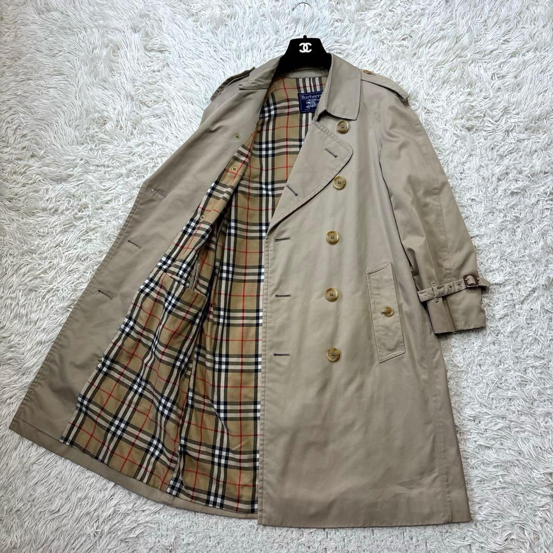 【バーバリーズ】ノバチェック　ベージュ　ロングトレンチコート　44サイズ　M