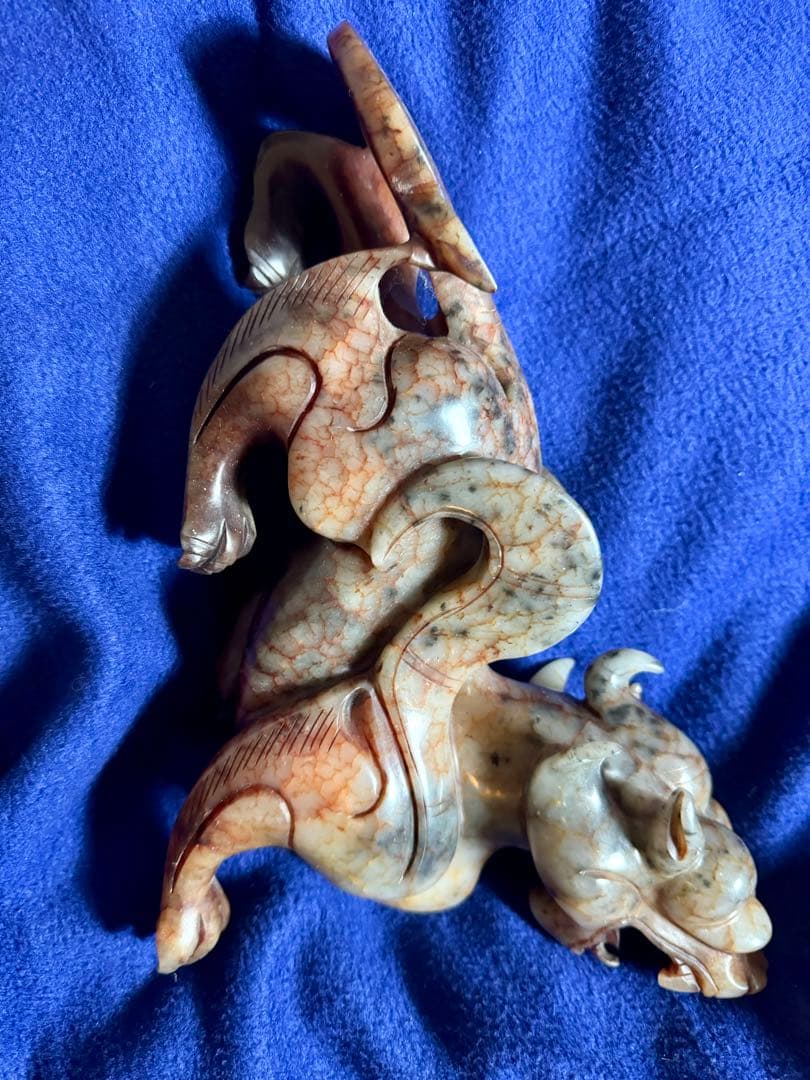 赤龍神　黄龍神　黒龍神　貔貅　風水　縁起物　総大理石　精悍　龍　彫刻　古美術