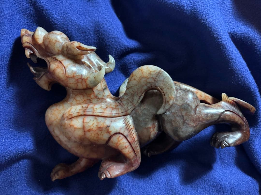 赤龍神　黄龍神　黒龍神　貔貅　風水　縁起物　総大理石　精悍　龍　彫刻　古美術