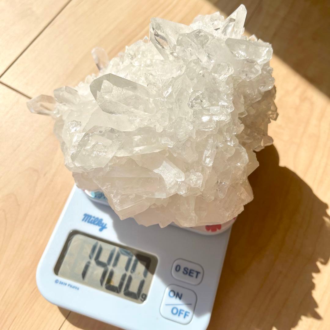 アーカンソー産　水晶　パワーストーン　大型　1.4キロ　希少　重量サイズ