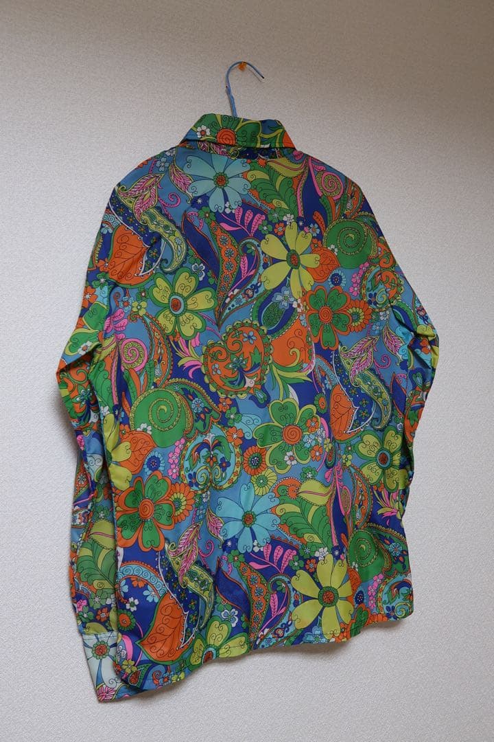 70's SKYR 総柄ナイロンシャツ