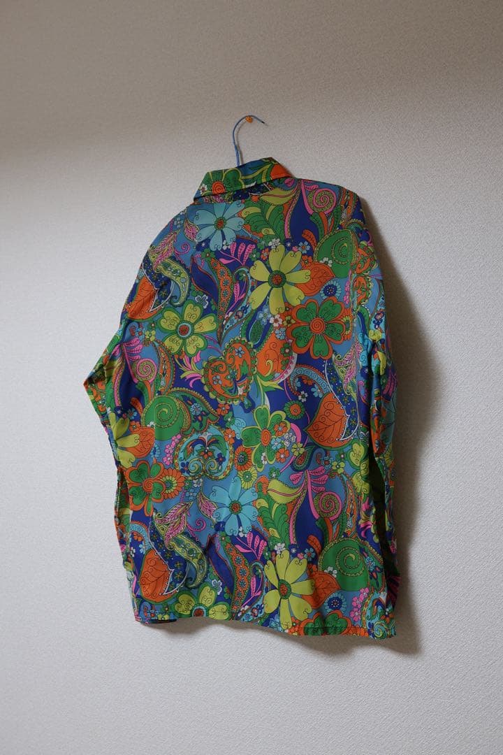70's SKYR 総柄ナイロンシャツ