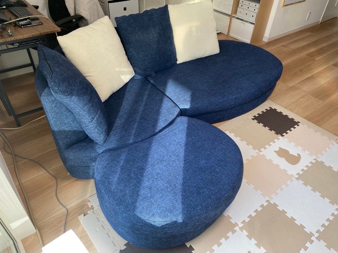 【セット販売】おしゃれカウチソファ　幅2300 ①【合計51000円】