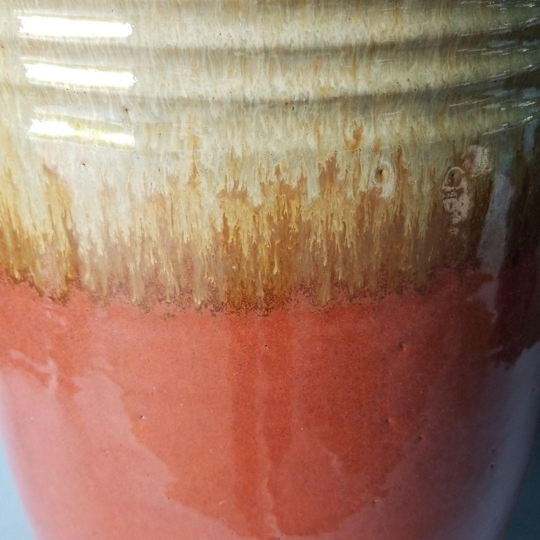 信楽焼傘立て  ラッパ型線入り 高さ４９cm