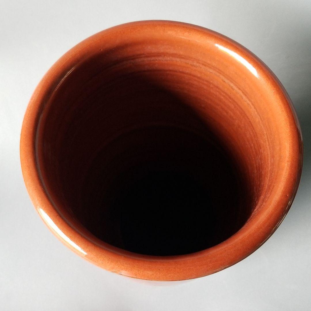 信楽焼傘立て  ラッパ型線入り 高さ４９cm