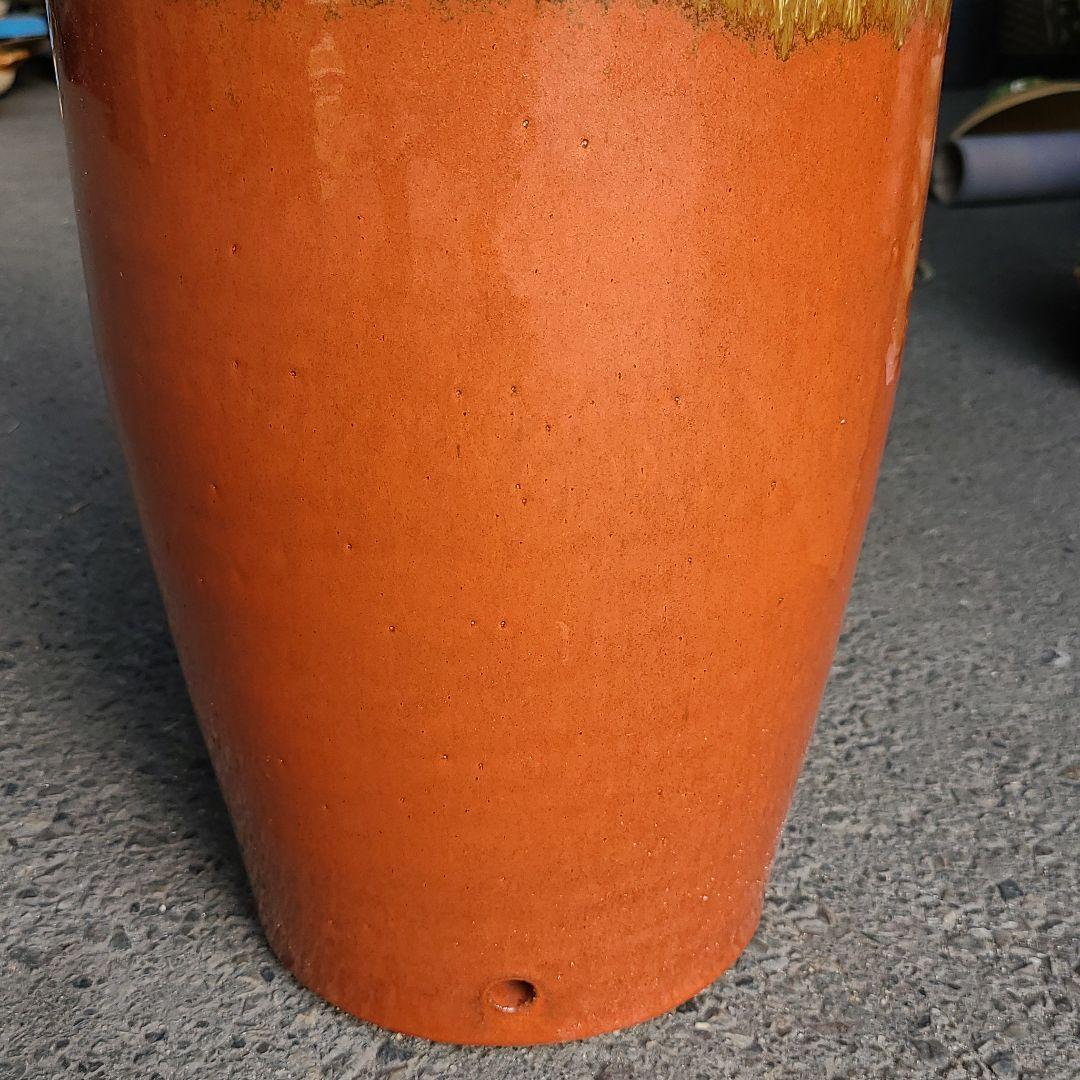 信楽焼傘立て  ラッパ型線入り 高さ４９cm