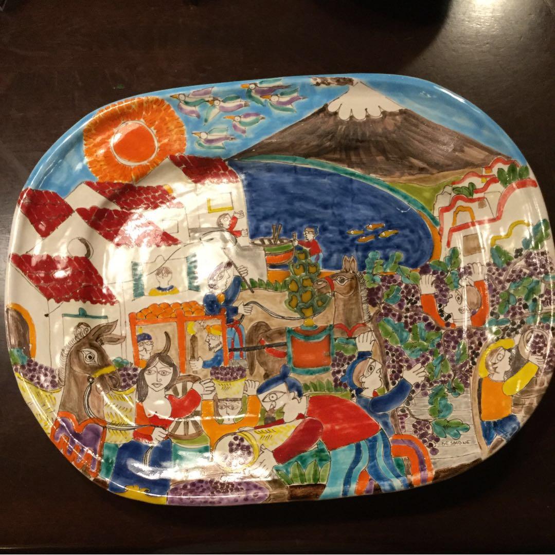 デ シモーネ   飾り皿   シチリア陶器    新品未使用　正真正銘本物