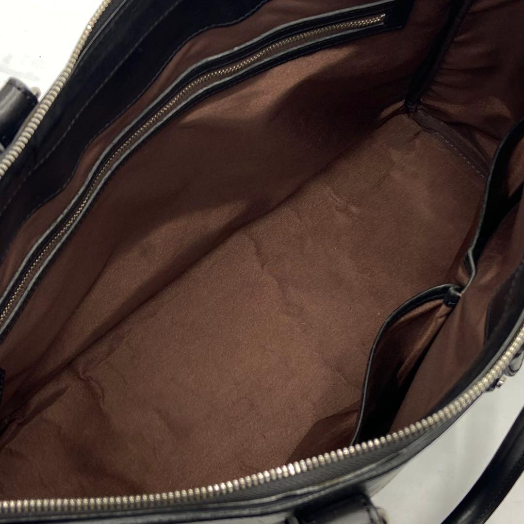 【美品】万双 双鞣和地 トートバッグ レザー A4収納 ブラック メンズ 肩掛け