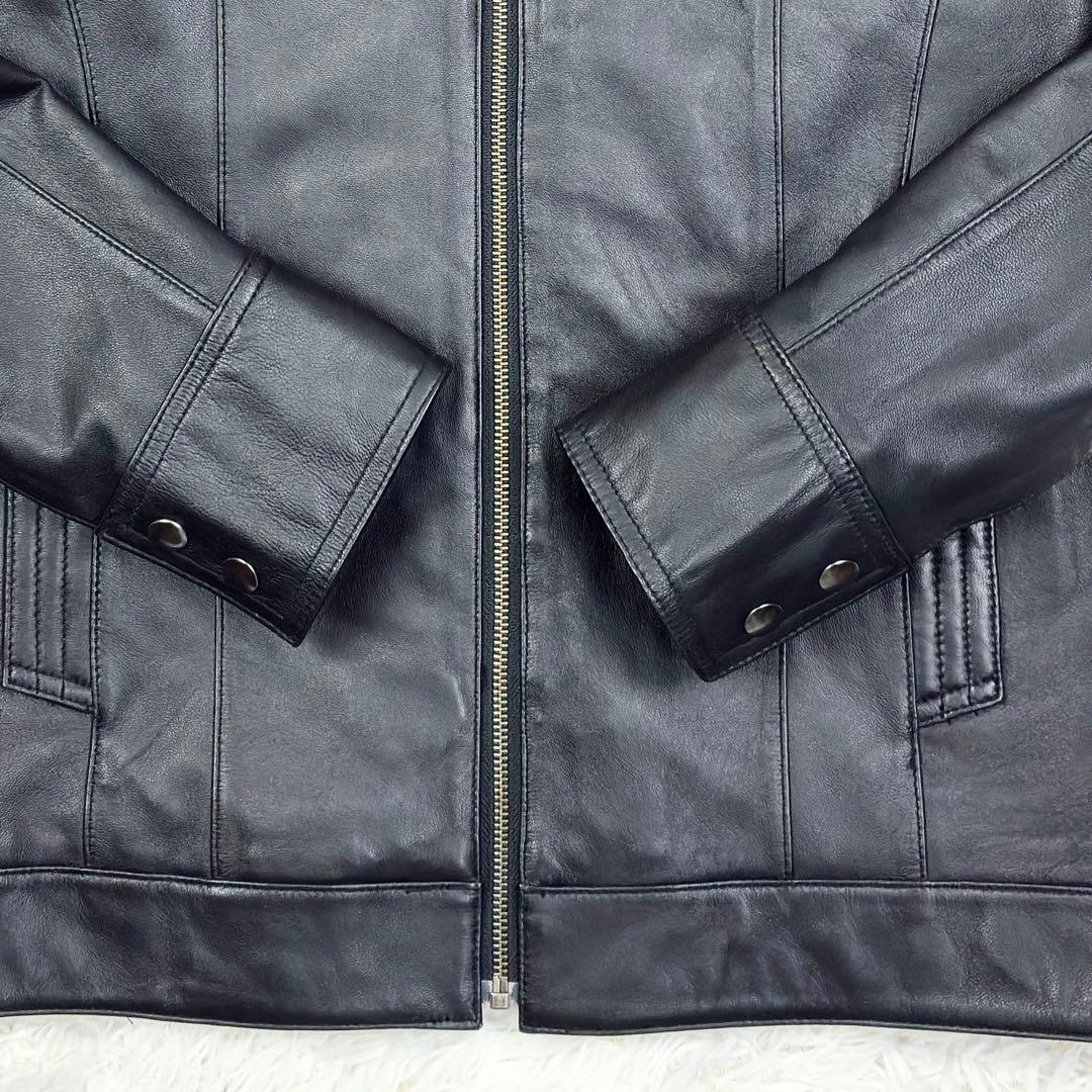 美品　アルファキュービック　ラムレザー　シングルライダース　レザージャケット　M