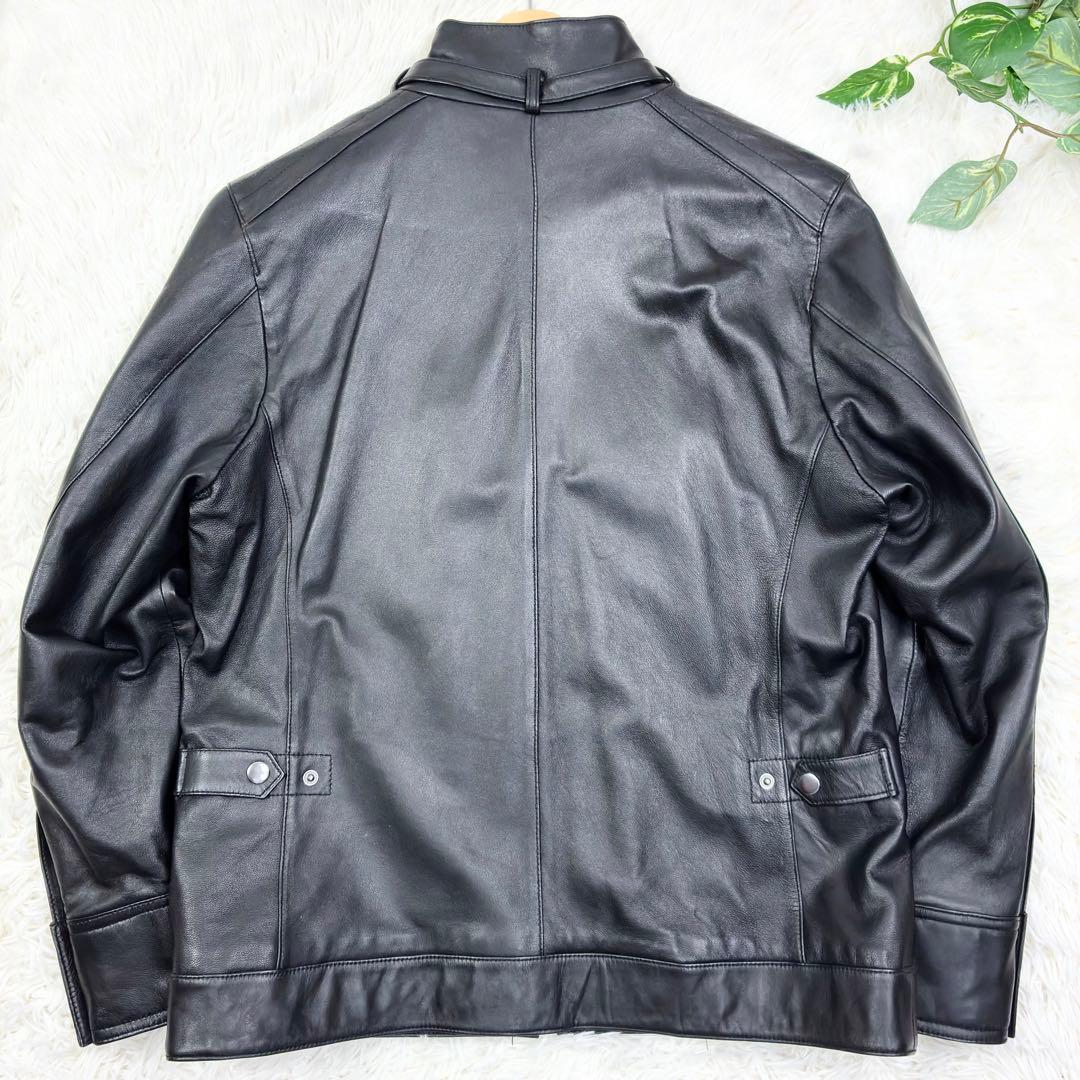 美品　アルファキュービック　ラムレザー　シングルライダース　レザージャケット　M