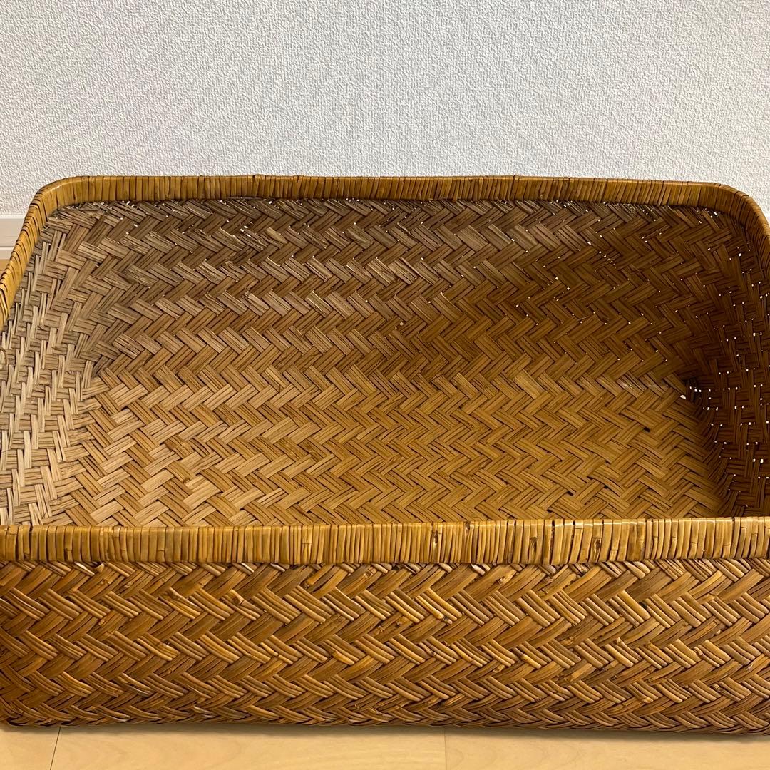 週末限定価格⭐️美品✨竹行李　古道具　アンティーク竹籠　収納カゴ昭和レトロ