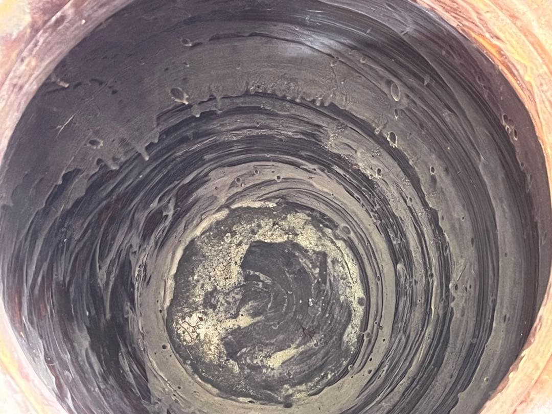 古い唐津焼の甕 73cm 水鉢 古民具