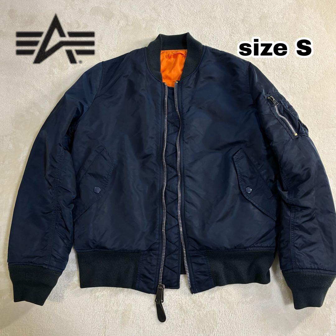 ALPHA MA-1 フライトジャケット S ネイビー メンズ アルファ