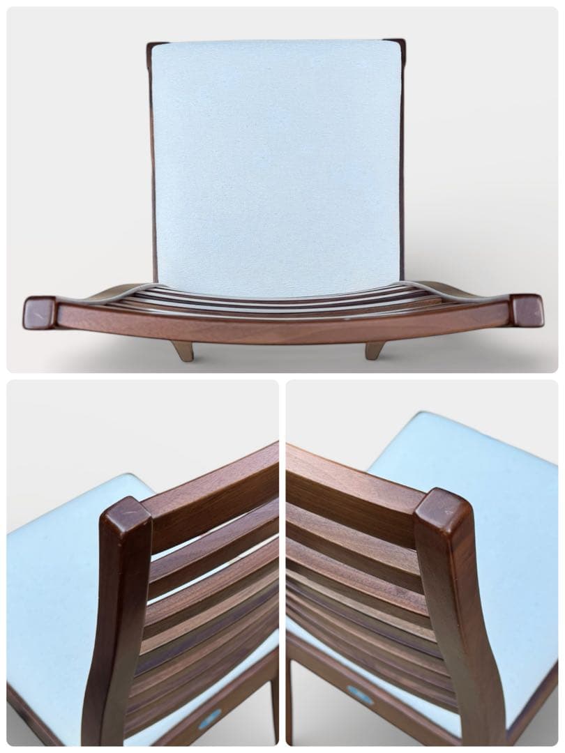 ②秋田木工 IDC大塚家具 ダイニングチェア ラダーバック 曲げ木 ２脚