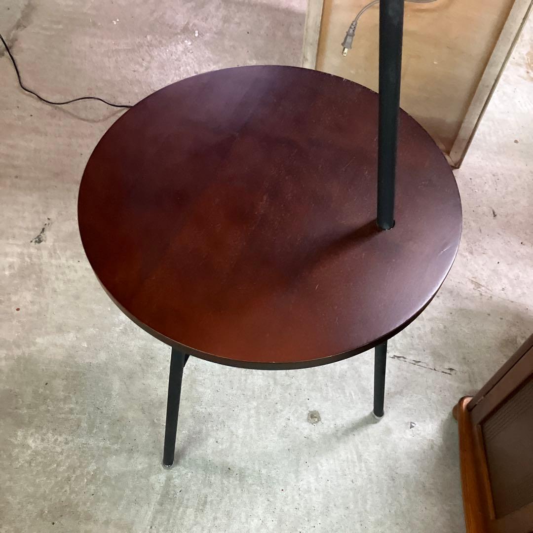 モダン フロアスタンド 照明 サイドテーブルフロアランプ リネンシェード付き