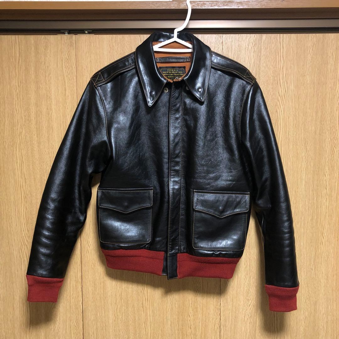 【美品】Y’s WORKS ホースハイド A-2 レザージャケット 赤リブ 38