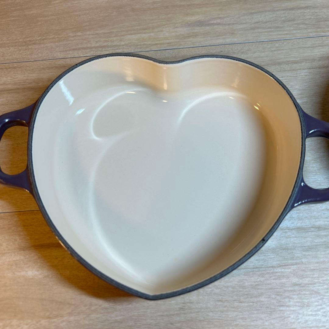 ルクルーゼ　ダムールディッシュ　ハート　ハート型鍋　浅鍋　両手鍋　アメジスト