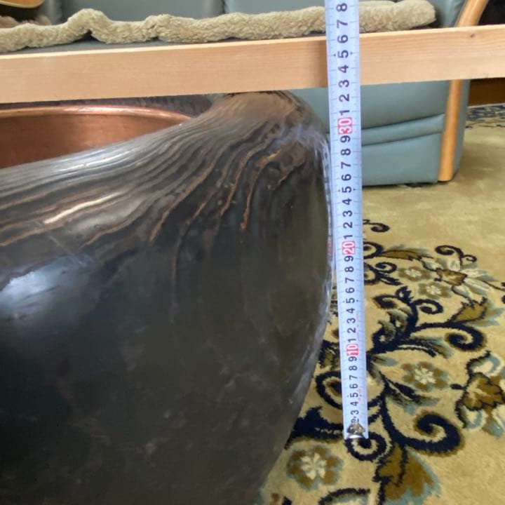 火鉢　丸太くり抜き(径65cm高さ32cm)