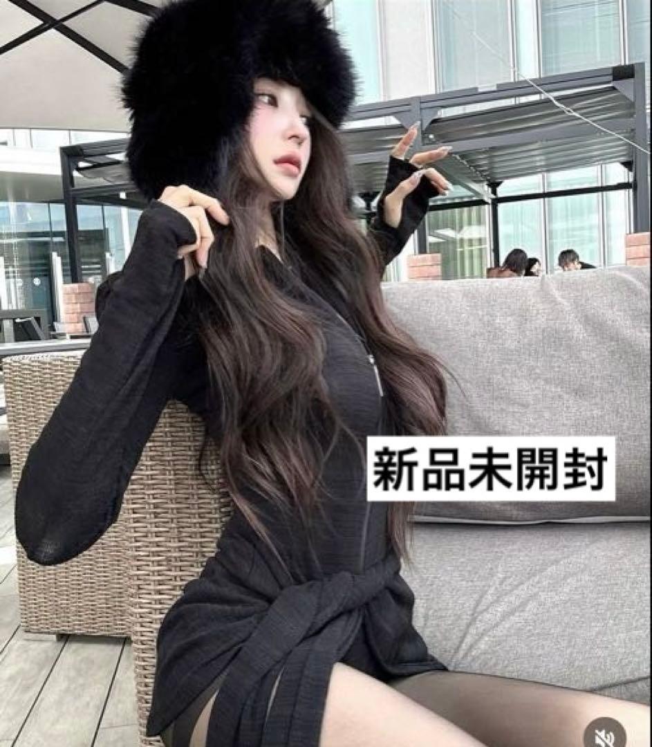 サロペット・オーバーオール・オールインワン BLACK THEREDTHREAD S DRAPE ROMPER