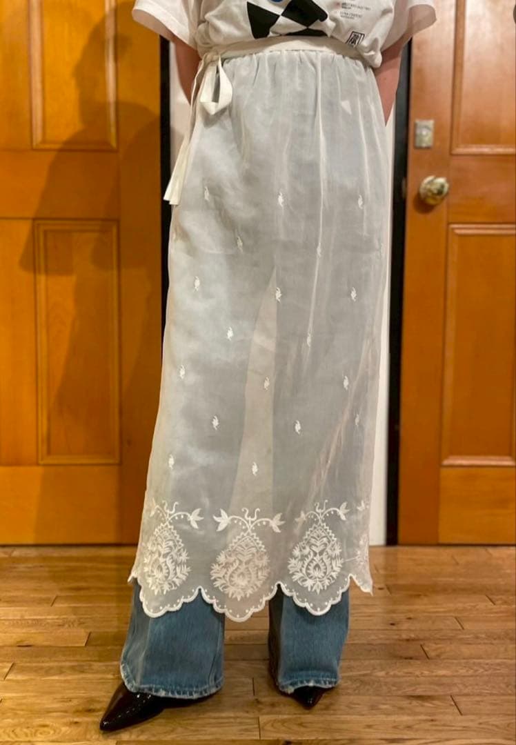 THE SHINZONE 新品未使用 LACE APRON SKIRT ブラック