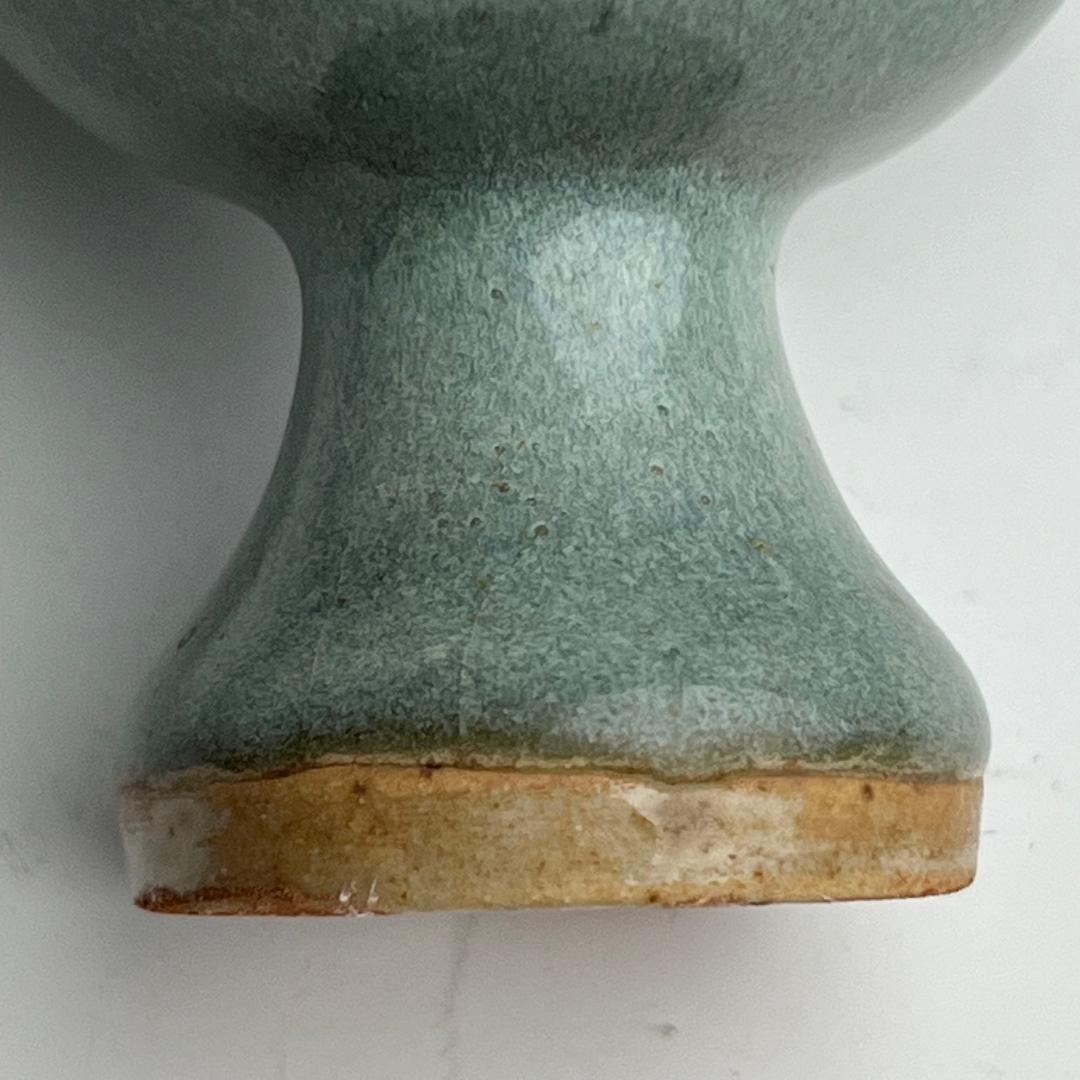 鈞窯天藍釉紫斑高足盃台 唐物 中国古玩 中国美術 A926
