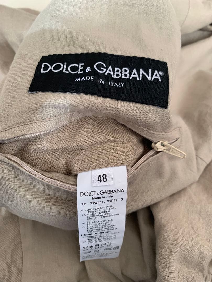 DOLCE&GABBANA レザー × リネンジャケット