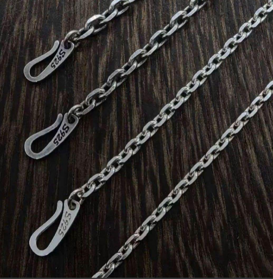 ☆新品☆ シルバーs925ネックレス 燻しアズキチェーン　4mm×50cm