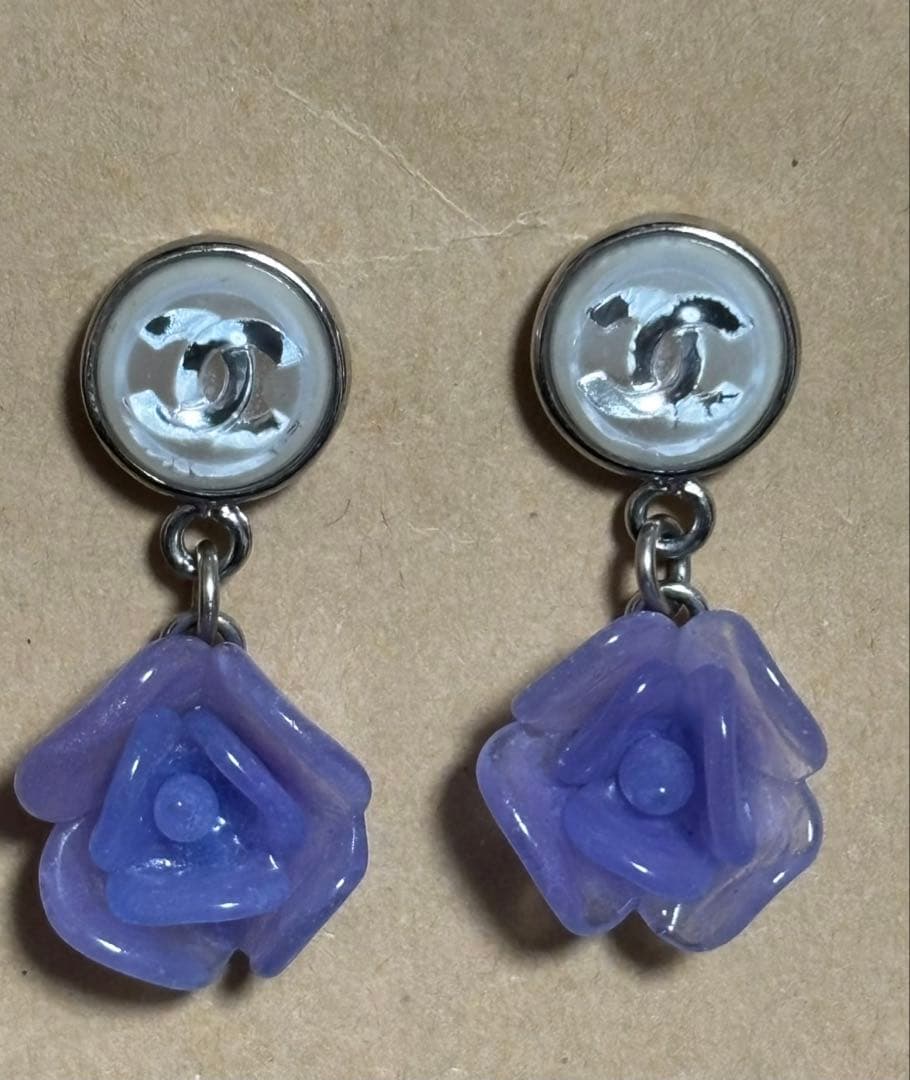 シャネル CHANEL ヴィンテージ カメリア ココマーク ピアス