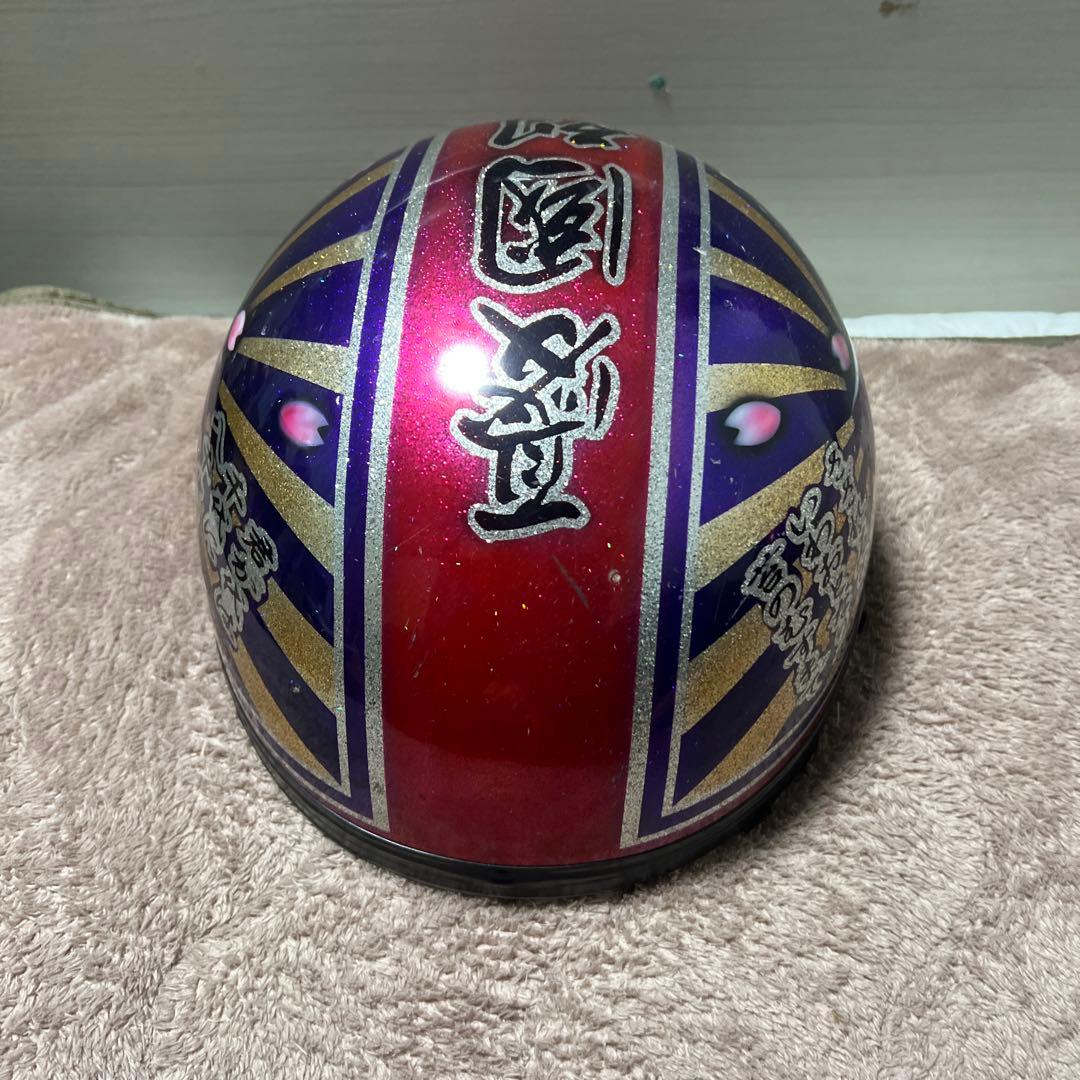 桜デザイン 半帽ヘルメット　つばなし