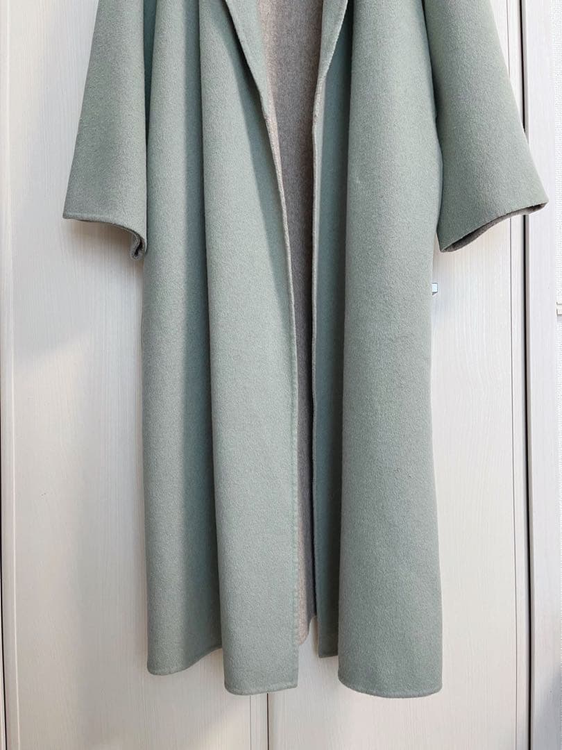 NOBLE 定価7万円 配色Iラインロングチェスターコート